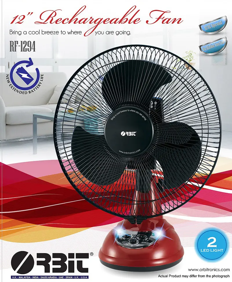 soroo sr 2412 rechargeable fan with light