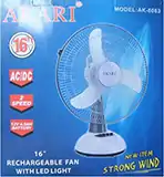 Akari AK 8083 Rechargeable Fan with Light
