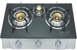 gas stove 3 burner automatic glass top