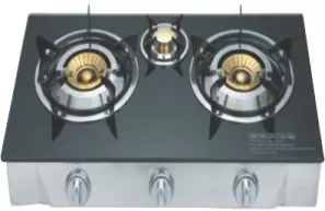 gas stove 3 burner automatic glass top